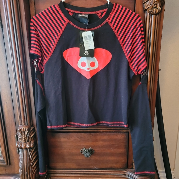 Skeleanimals Crop Long Sleeve Shirt and TRIPP NYC Arm Warmers MD - Picture 9 of 9